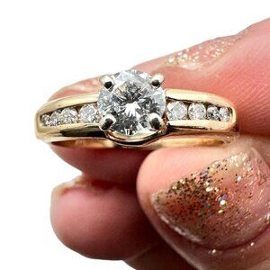 Estate Find 14K Yellow Gold Diamond Ring Size 7.5 Vintage Engagement Wedding